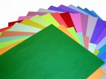 Vários tipos de papel colorido